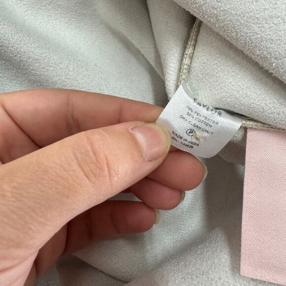 Saylor Top Womens Small Tan Remi Faux Leather 1/4 Zip Pullover - Picture 8 of 11